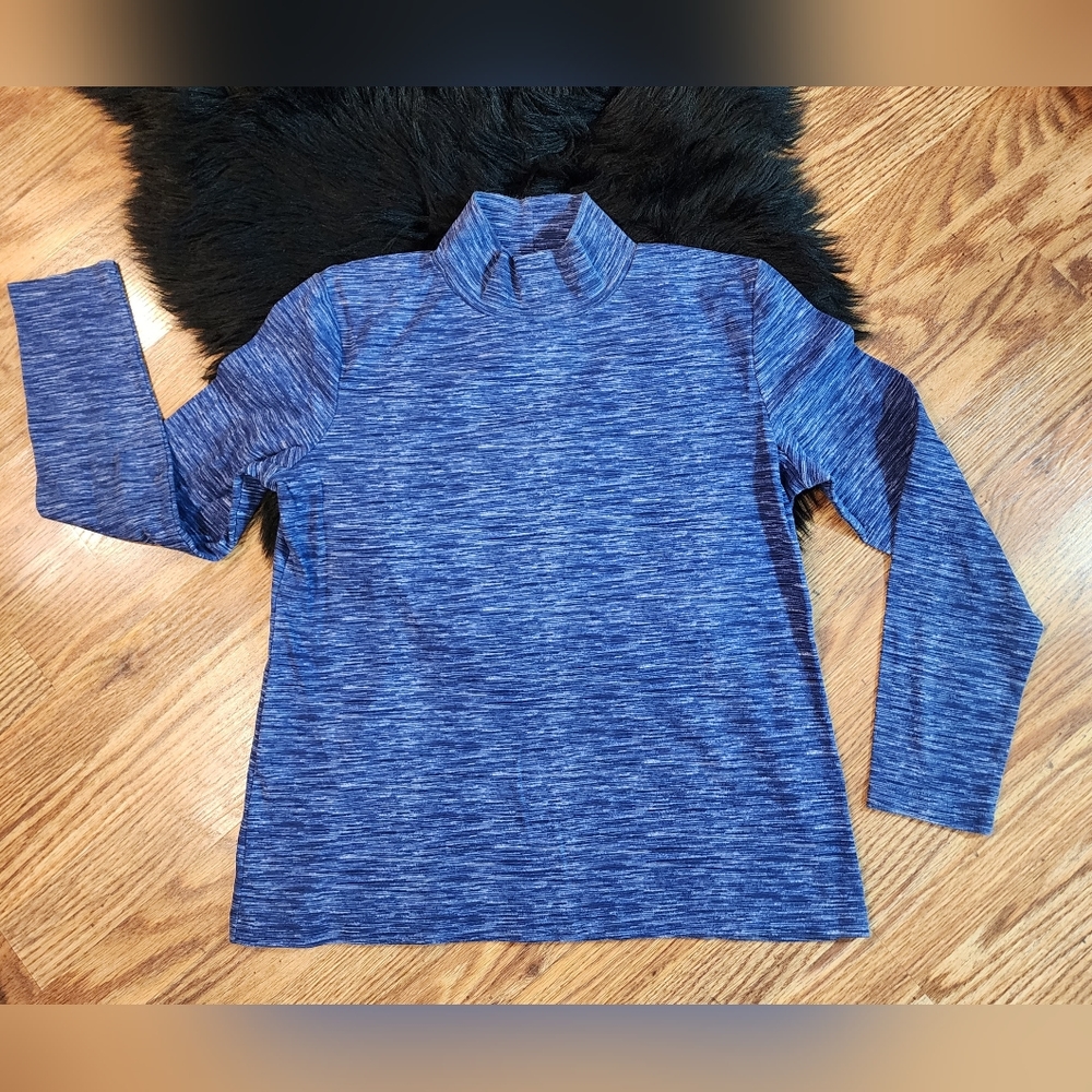Croft & Barrow Heathered Navy Bluish Purple Mockneck Women's Size M